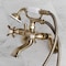 Kingston Brass KS286AB Wall Mount Clawfoot Tub Faucet with Hand Shower, Antique Brass KS286AB - alternate 2